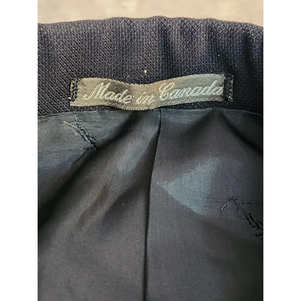 Yves Saint Laurent Blazer Mens 38 Navy Blue 100% Wool Sport Coat Jacket YSL